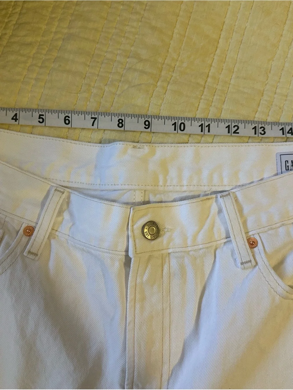 Gap Women’s White Denim Longline Shorts size 14